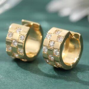 14K Gold Womens 1ct Diamond Small Hoop Earrings Ladies NEW 14 K Silver Jewelry